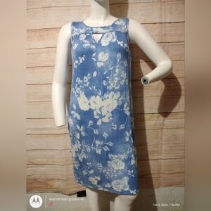 GREIGE Denim Floral Midi‎ Dress